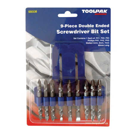 Screwdriver Bit Set 9-Piece Toolpak 